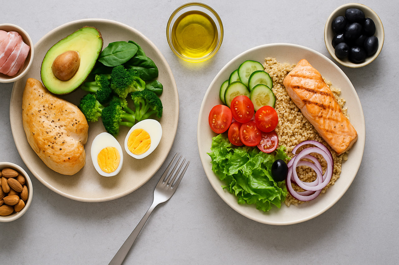 baik diet ketogenik maupun diet Mediterania memiliki keunggulan masing-masing. Diet keto unggul dalam penurunan berat badan cepat dan kontrol gula darah, sedangkan diet Mediterania unggul dalam kesehatan jantung, keseimbangan nutrisi, dan pencegahan penyakit kronis jangka panjang.