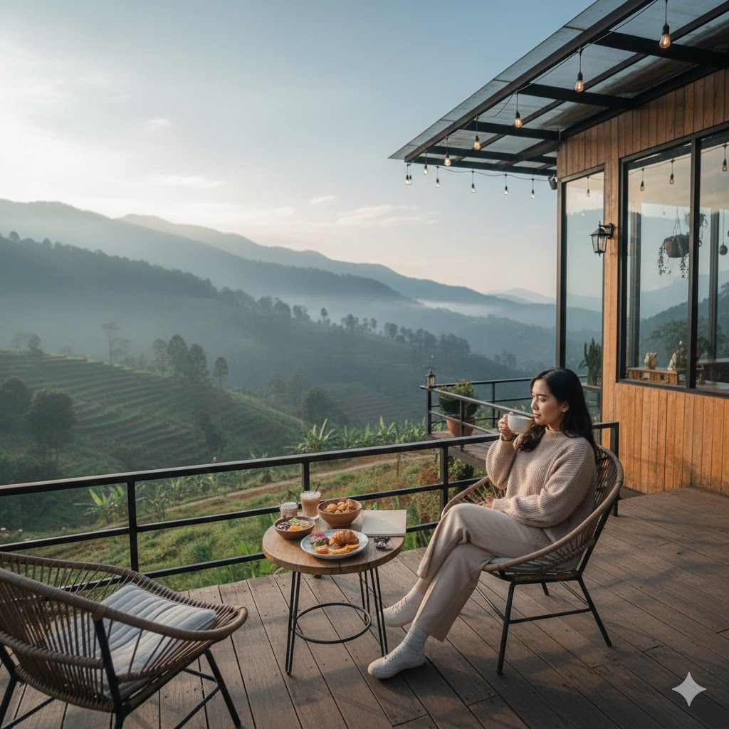 healing di Lembang menawarkan lebih dari sekadar liburan. Perpaduan udara segar, kafe estetik, dan kuliner menenangkan menciptakan pengalaman relaksasi yang utuh.